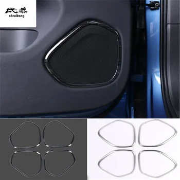 

Free shipping 4pcs/lot Stainless steel car door speaker decoration cover for 2018 2019 VOLVO XC60 car accessories