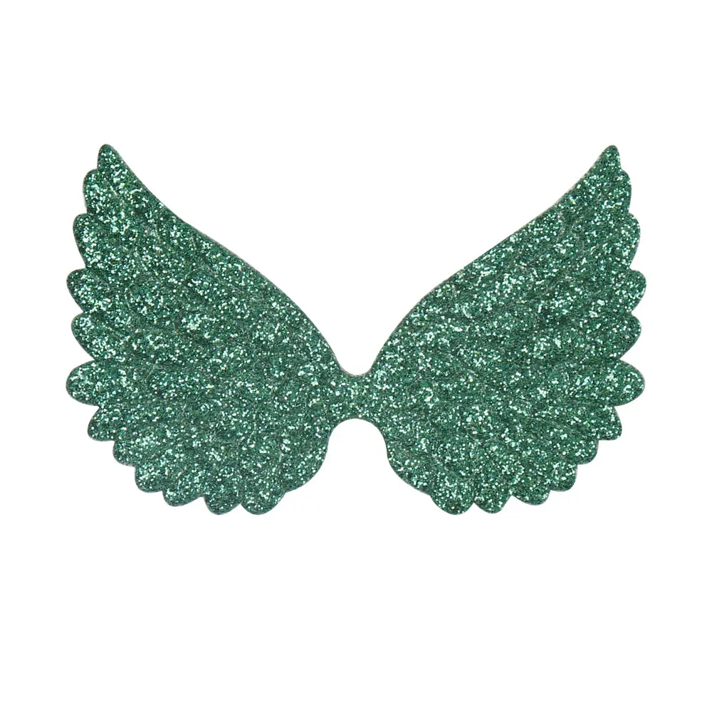 Блестящие нашивки крылья, разноцветные ангельские крылья, набор «сделай сам» для волос с бантом детские игрушки одежда Материал ручной работы аксессуары 20 шт./пакет - Цвет: 6.5cm  green
