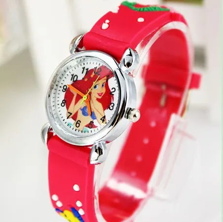 Free Shipping NEW 3D Cartoon kids Watch cute The little mermaid 1pcs/lot best gi Free Shipping NEW 3D Cartoon kids Watch cute The little mermaid 1pcs/lot best gi