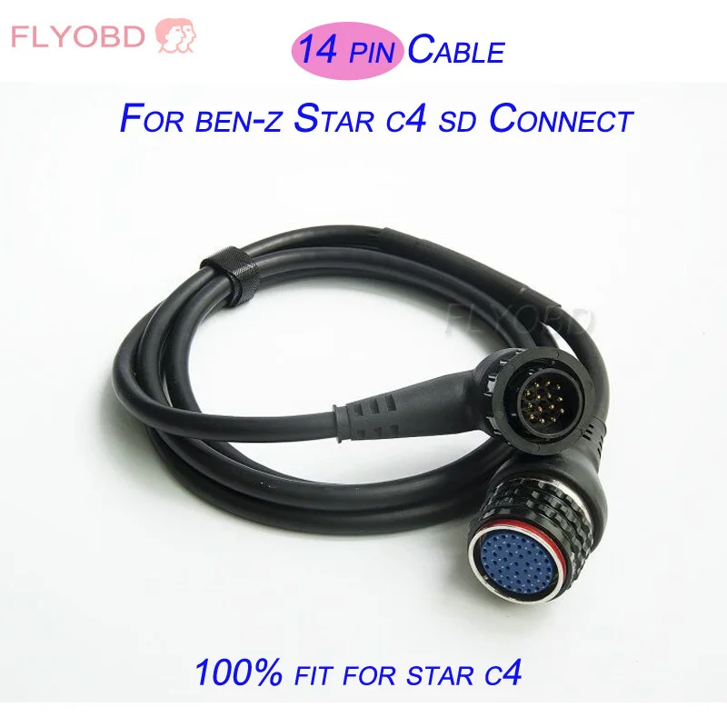 

For SD Connect C4 MB STAR C4 14 pin Cable only use for star c4 sd connect 14pin sd connect diagnostic tool cable free ship