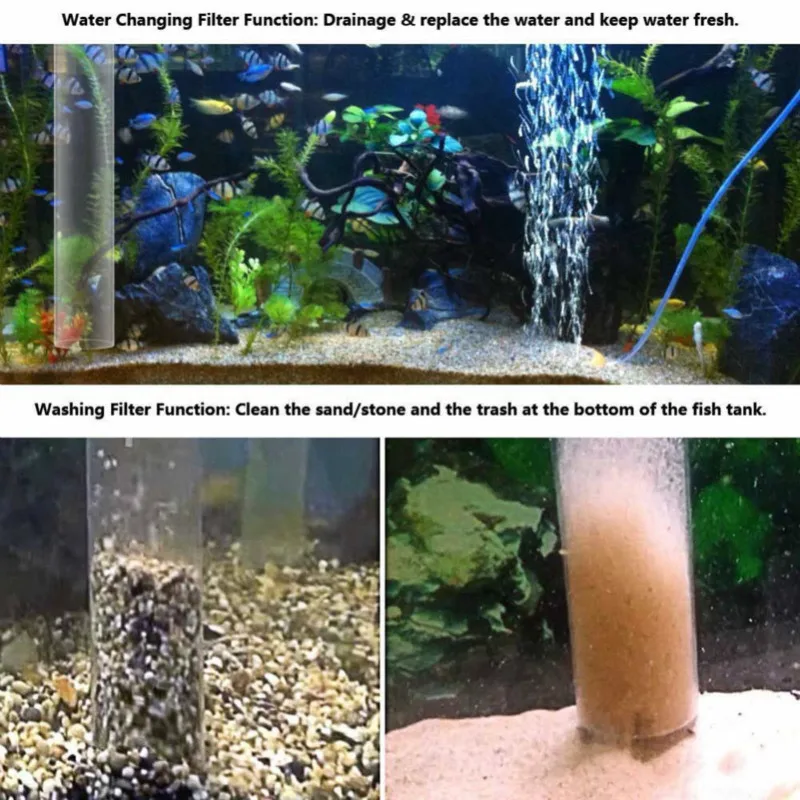Воды аквариум Сифон чистое Fish Tank Гравий песок пылесос сифон смены воды