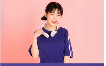 

Mini neck sports fan Portable cooler USB charging Korean wind Outdoor Sports