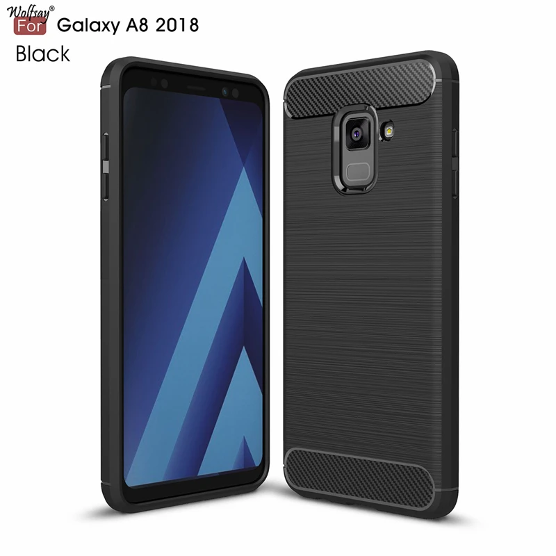 

Wolfsay Anti-knock Case For Samsung Galaxy A8 2018 Case A530 Soft TPU Brushed Case For Samsung Galaxy A5 2018 Business Fundas