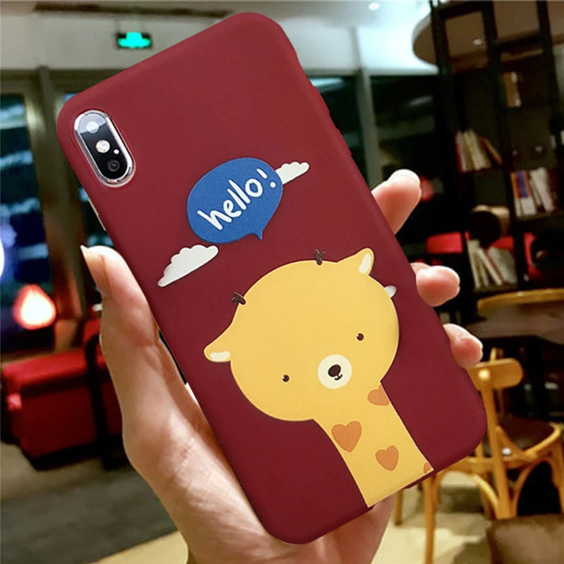 Милый мультяшный чехол JAMULAR с жирафом для iPhone 7 X XS MAX 8 6 6s Plus мягкий силиконовый