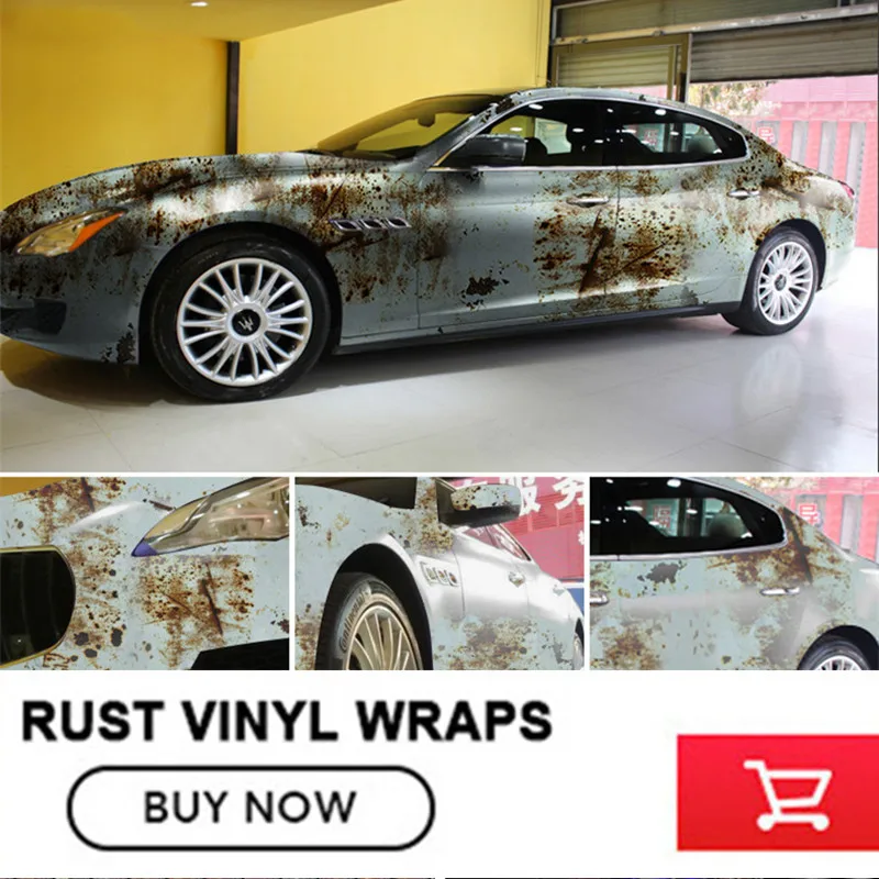 

Car Rust Protection Rusty Style Sticker Bomb Rust Vinyl Car Wrap Blue Camouflage Adhesive Film Camo Film