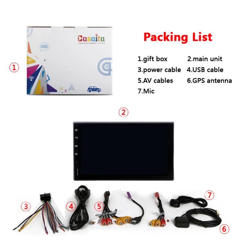 Flash Deal Dasaita 7" Android 6.0 Car GPS Player for Nissan Universal with Octa Core 2GB Ram Auto Radio Multimedia GPS NAVI 4G LTE 5