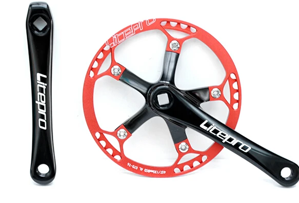 Litepro 45 t 47 t велосипед crankbmx crankset для BYA412 складной велосипед BMX запчасти - Цвет: red 47t