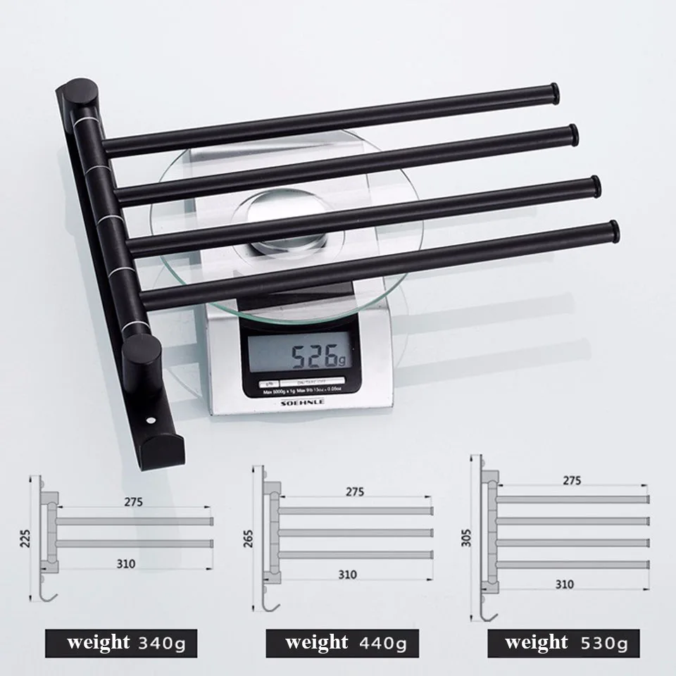 Ванная комната okaros Полотенца бар с одной главной балкой с крючком 180 градусов Rotation2/3/4 Слои Нержавеющая сталь Полотенца держатель настенный Полотенца бары