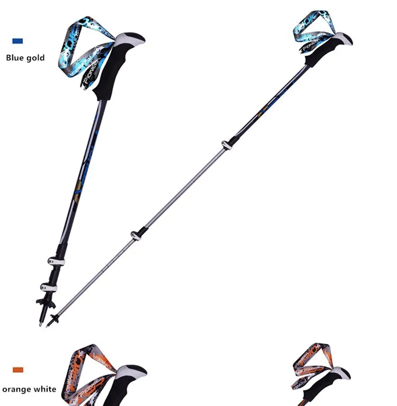 TP023 2016 High quality Rubber anti-slip handle crutch Trekking Pole  walking sticks walking pole alpenstock for ski hiking trekking 09