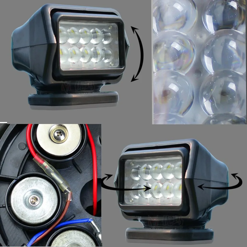 

50W LED Light Spot Light Remote Control Super Bright Waterproof Outdoor Spotlight For Truck Marine Car