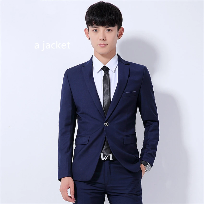 

Spring and Autumn Teen Men Suit Jacket Slim Design Pure Color men Blazer coat Asian size S M L XL XXL XXXL