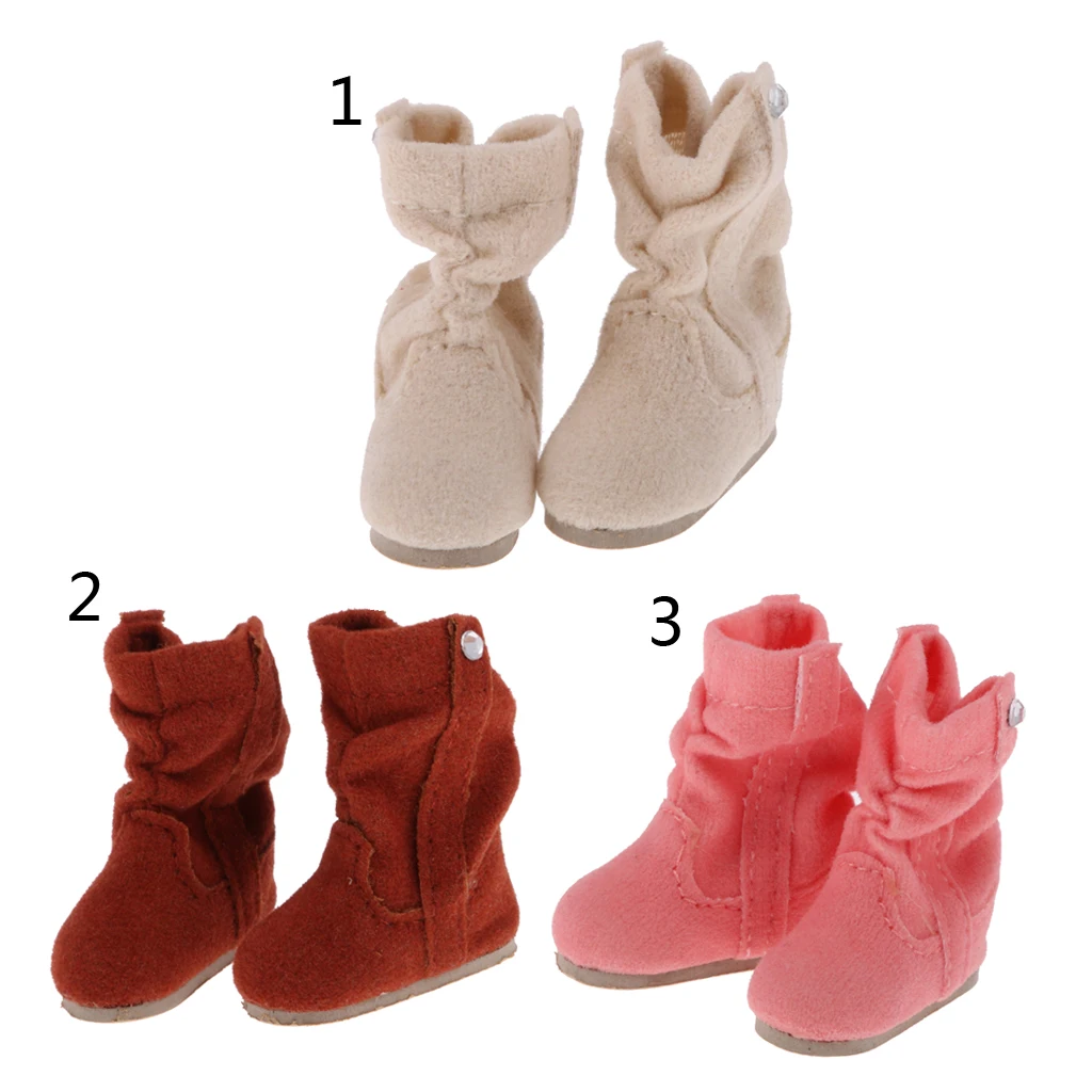 1/6 a Pair Delicately Handcrafted Doll Boots Shoes In Winter for Blythe Dolls Dressing Up Clothing Accessory 