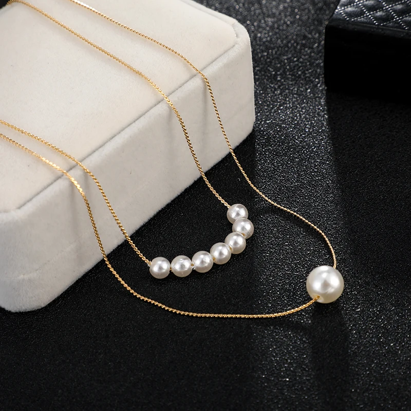 Tocona/заводская цена, новое модное женское ожерелье золотого цвета, женское многослойное ожерелье с белым жемчугом, ювелирные изделия, аксессуары, 07108