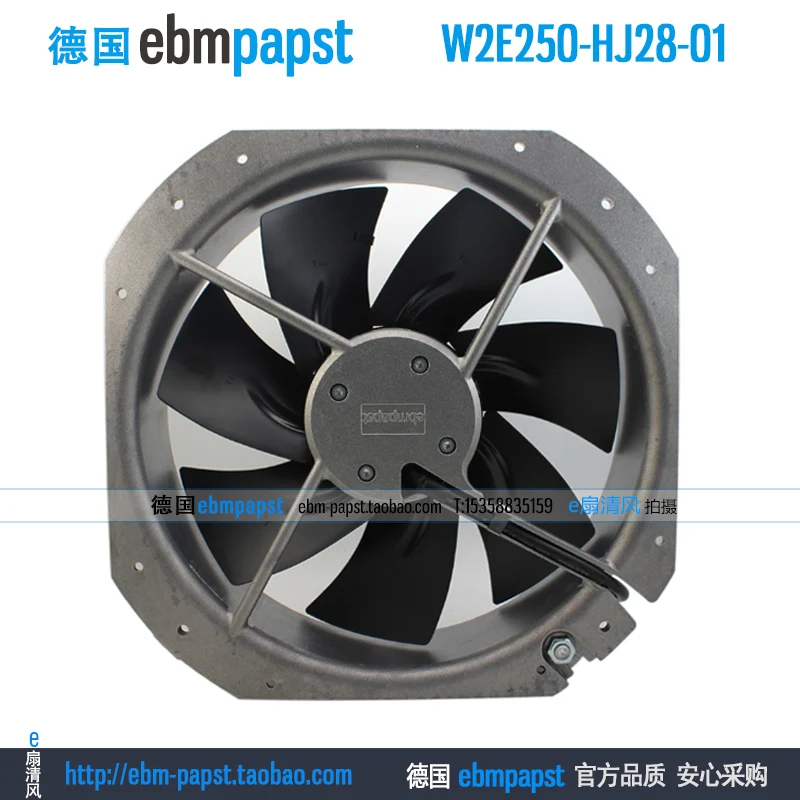 Вентилятор охлаждения сервера ebmpapst W2E250-HJ28-01 AC 230V 0.51A 0.7A 115W 160W 280x280x80mm Вентилятор охлаждения сервера ebmpapst W2E250-HJ28-01 AC 230V 0.51A 0.7A 115W 160W 280x280x80mm