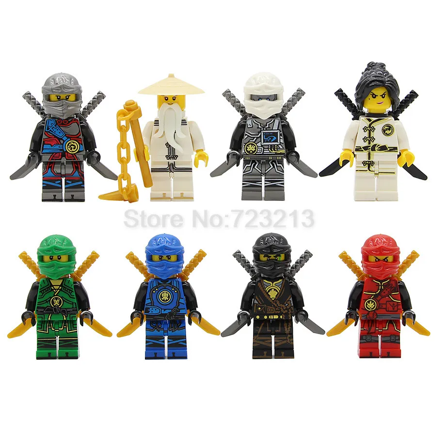

8pcs Ninja Figure Set Jay Kai Zane Lloyd Model Building Blocks kits Brick Toys for Children