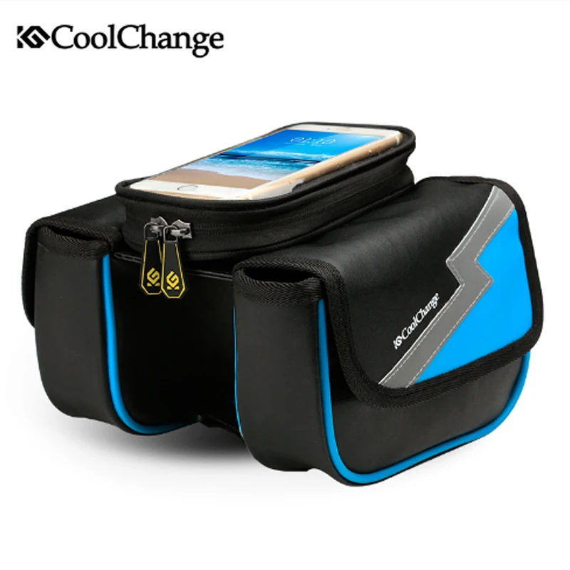 Top 2017 New Bicycle Frame Front Tube Touch Screen Phone Bag Bike 5.7 inch phone Bag For iPhone 7plus Pannier Cycling Accessories 2