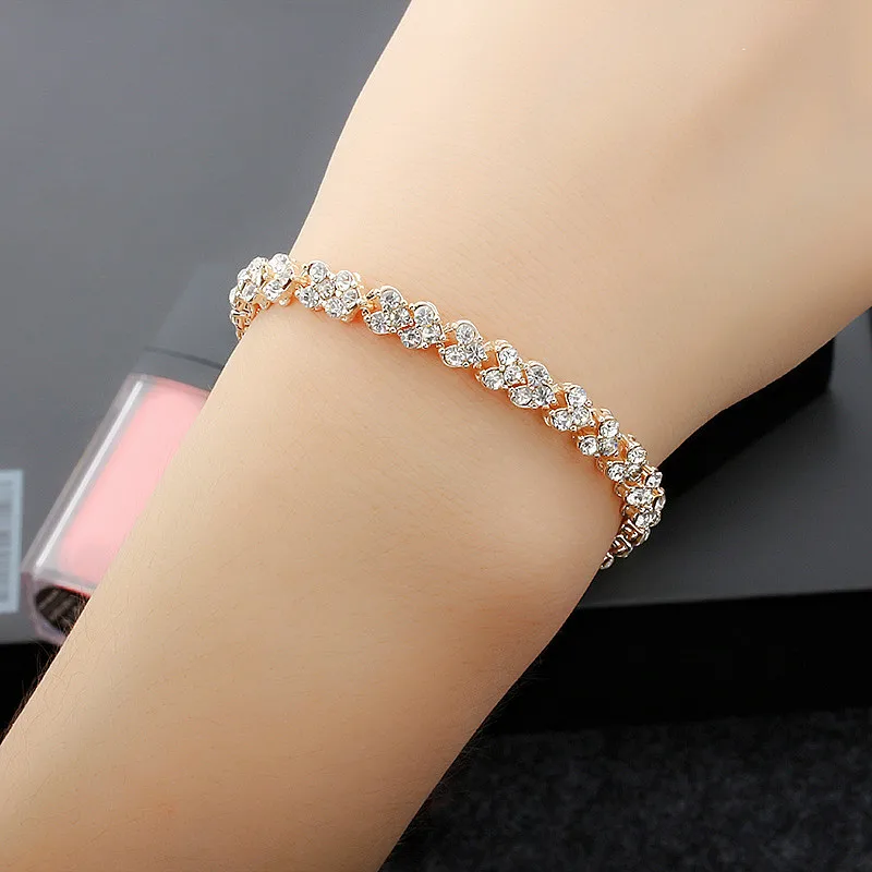 

Exquisite Luxury Roman Crystal Bracelet For Women Wedding Gift Simply Full Crystal Bracelet Jewelry