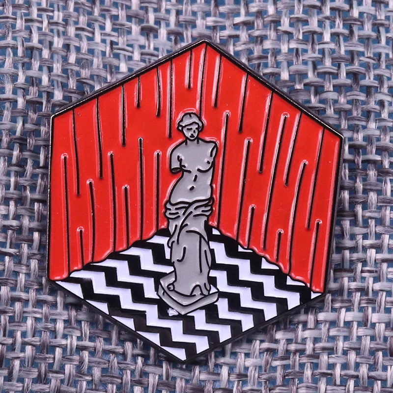 

David Lynch TV Show Pin Special Agent Dale badge Audrey Horne Lapel Pin Gift