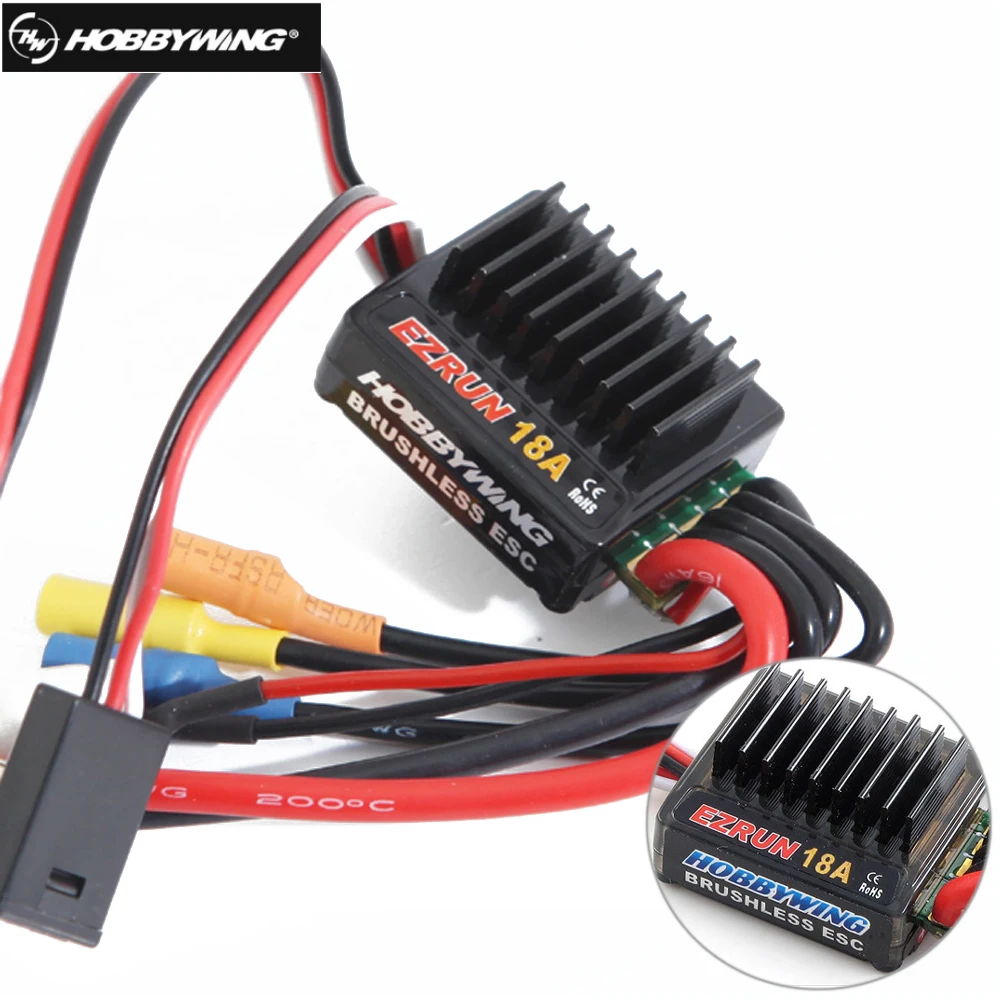 1 комплект HobbyWing 18A ESC 1/18 шкала EZRUN-18A-SL Бесщеточный Регулятор скорости двигателя+ розничная коробка