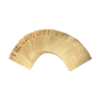 

1Set Waterproof Playing Cards Gold Foil Poker Golden Poker Cards Gold Color Playing Cards Entertainment Table Games