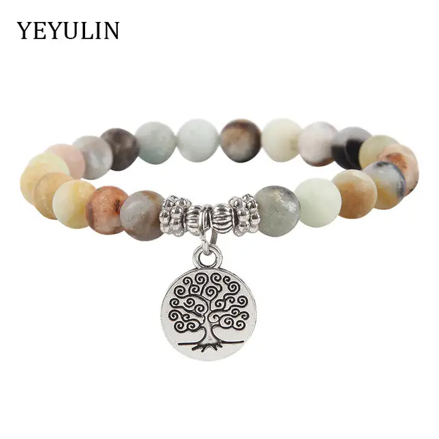 8mm Silver Alloy Lotus Buddha Head charms Bracelets Natural Amazon