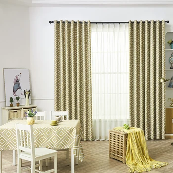 

Modern Blackout Curtains Square pattern printed for bedroom Window Treatment Curtain Same tablecloth For Living Room Decorative