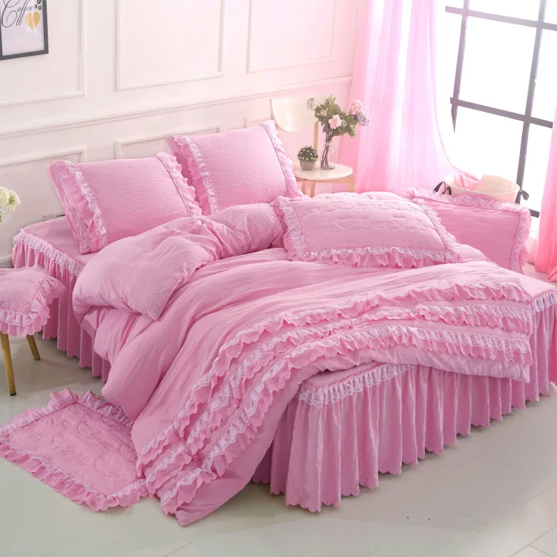 Buy Luxury Princess Pleated Lace Bedding Queen King