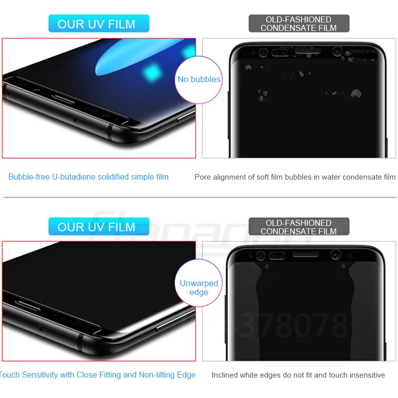 Ультрафиолет закаленное стекло для samsung Galaxy S10 S9 S8 Plus S7 Edge 100D полный жидкий клей протектор экрана для samsung Note 9 8 S10E