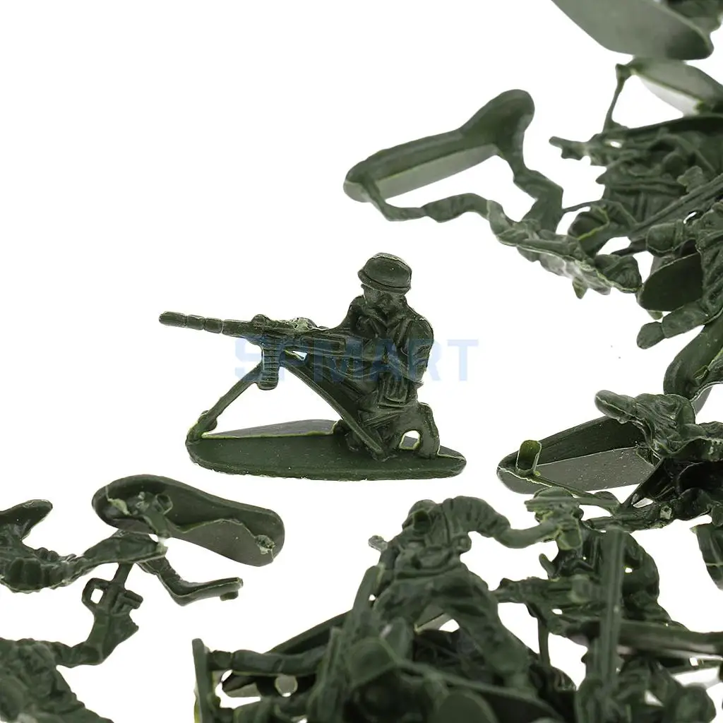 120pcs Plastic Army Playset 4cm WWII Soldier Army Men Action Figures Collectibles Gift - Army Green