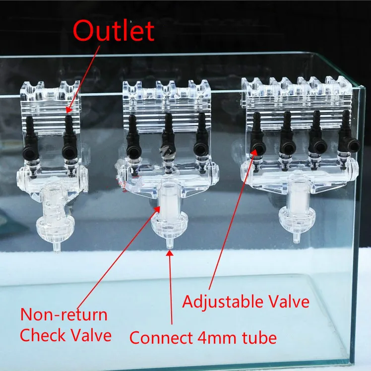2 3 4 Ways Controllable Air Gang Valve Diverter Splitter + Built In Check for Aquarium Pump | Дом и сад