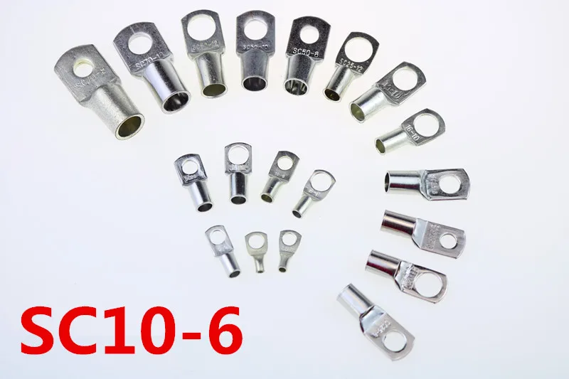 

SC 10-6 10mm2 6mm Bolt Hole Tinned Copper Cable lugs Battery Terminals Brand New