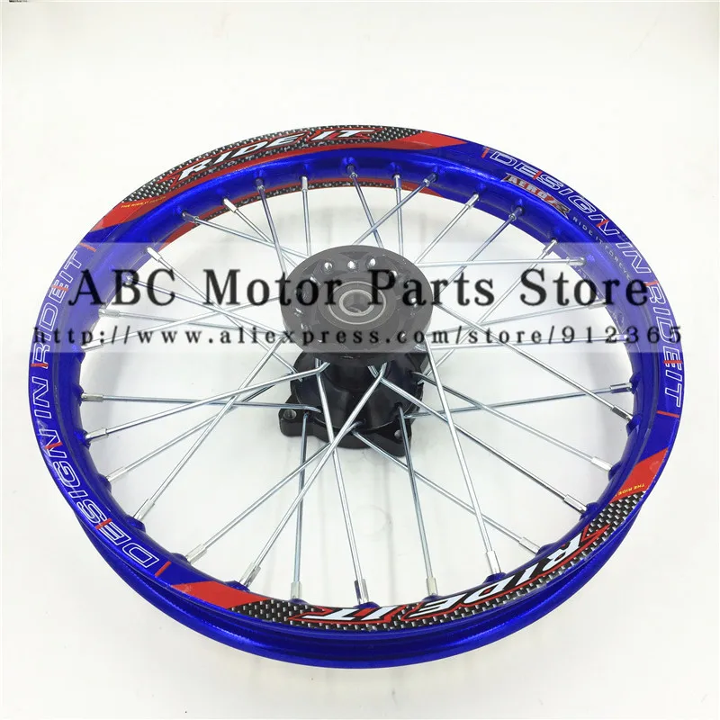 

Blue Dirt Bike Pit Bike Racing Wheel 1.40 - 14" Inch Alloy Front Wheels Rim with 32 holes fit for 60/100-14 tyre PIT PRO KTM CRF