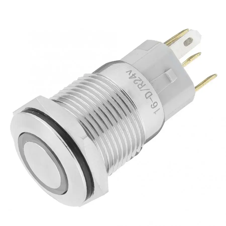 

Touch Switch Switch 40pcs 16mm Metal Momentary Push Button Switch Auto Reset 5-Pin With 24V LED Light Rocker Switch