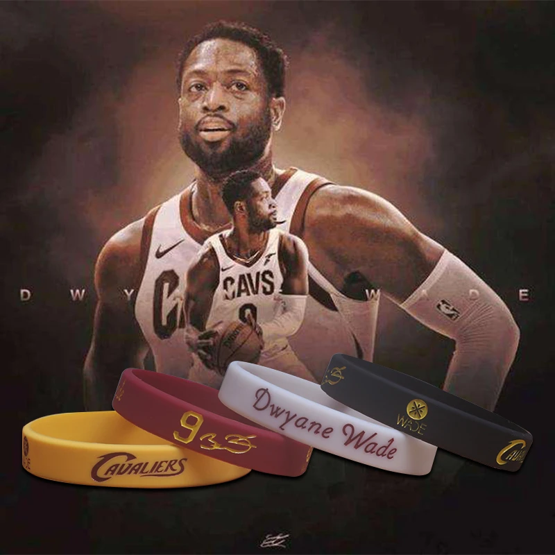 

New Dwyane Wade Bangle 4pcs/lot Basketball Bracelet Silicone Bracelet Baskteball Superstar Silicone Wristband Sport Bracelet