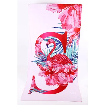 Пляжное полотенце с принтом из микрофибры, быстросохнущие влаговпитывающие 152*76 см, для кемпинга, плавания, дайвинга, спорта на открытом воздухе, Пляжное покрытие - Цвет: Flamingos