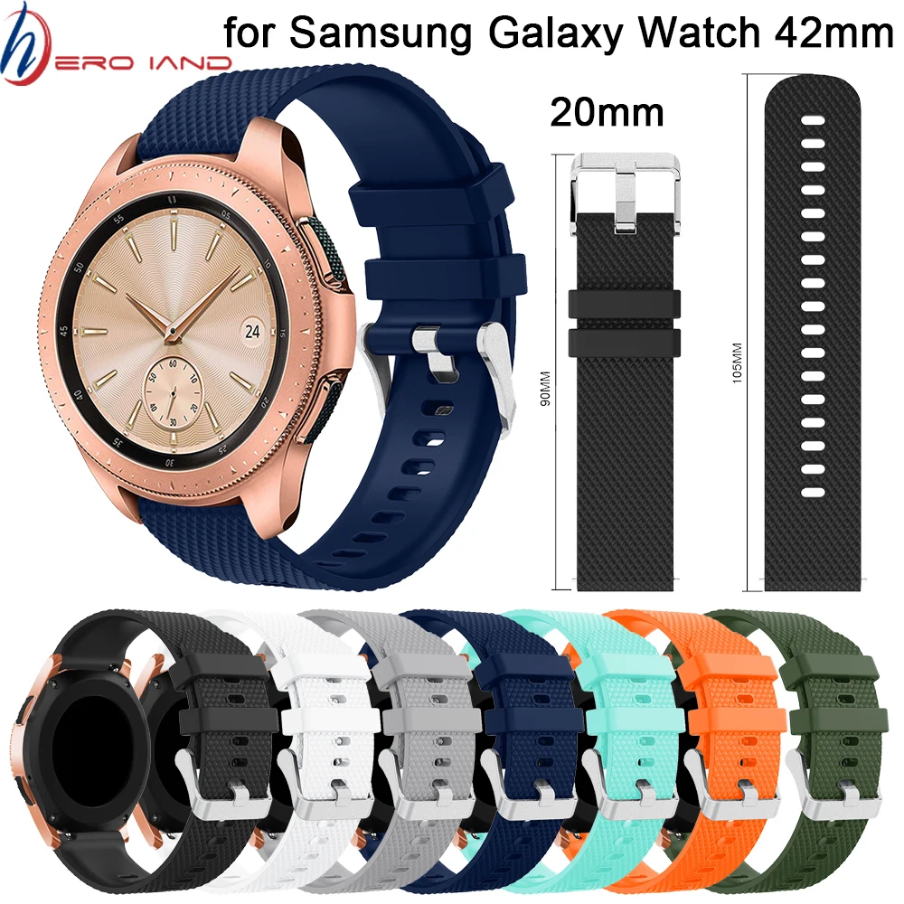 20 мм ремешок для часов силиконовый Samsung Galaxy watch 42 смарт-часов сменный Gear sport S2