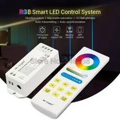 Ми. свет fut043a RGB Светодиодные ленты контроллер DC12V 24 В 6a/CH Max 15A с 2.4 г Беспроводной полный сенсорный пульт wi-Fi Совместимые