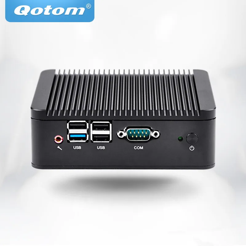 OEM/ODM безвентиляторный мини-ПК Qotom Q180P/Q190P с celeron J1800/J1900 на плате 1080P 4 последовательный порт двойной lan мультимедийный плеер