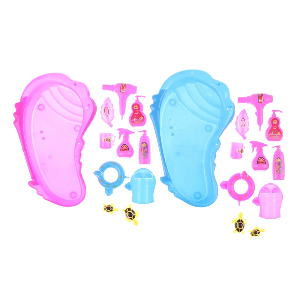 11 قطع دمية مصغرة حوض وحمام لوازم مجموعة للحمام الاكسسوارات لعب الإبداعية هدية عيد ميلاد للأطفال