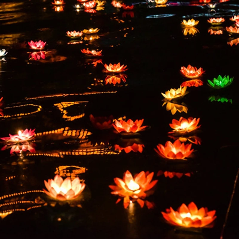 Волшебный Удивительный Цветок светильник в форме цветка лотоса вечерние фестиваль романтическая лампа декоративные свечи