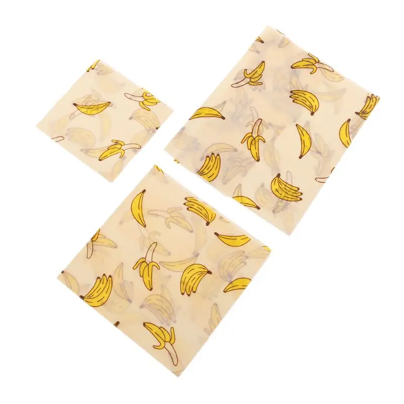 3pcs/set Reusable Food Wrap Seal Fresh Keeping Lid Cover Cling Film Beeswax Preservation Cloth Kitchen Tools#530