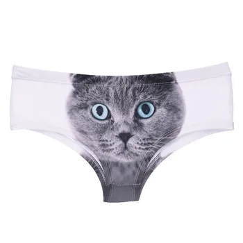 

DeanFire Cute Underwear Women Panties british cat Cartoon Funny Print Kawaii Push Up Briefs lingerie thong for female