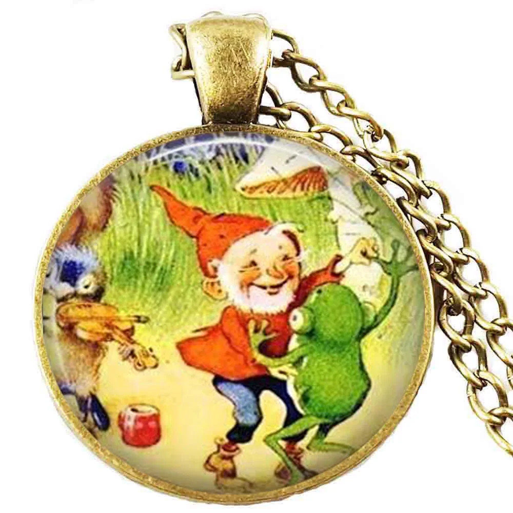 Garden gnome funny necklace, Garden Gnome jewelry , Gnome pendant