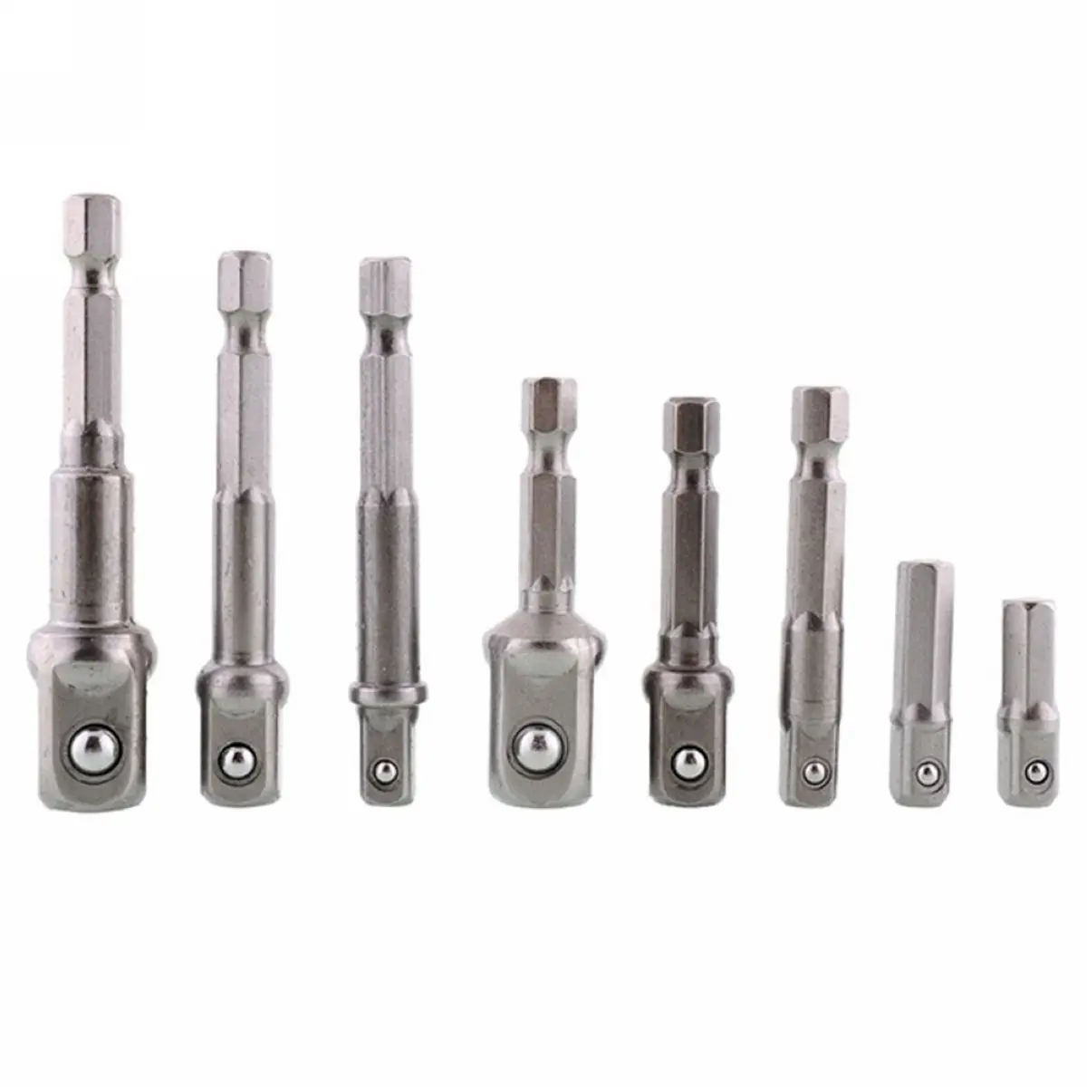DWZ 8pcs Socket Bits Adapter Set Hex Drill Nut Driver Power Shank 1/4" 3/8" 1/2" New