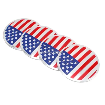 

4 x Car Styling United State Flag 3D Metal Chrome Aluminium Alloy Wheel Center Cap Stickers Wheel Hub Cap Decals Emblems Badges