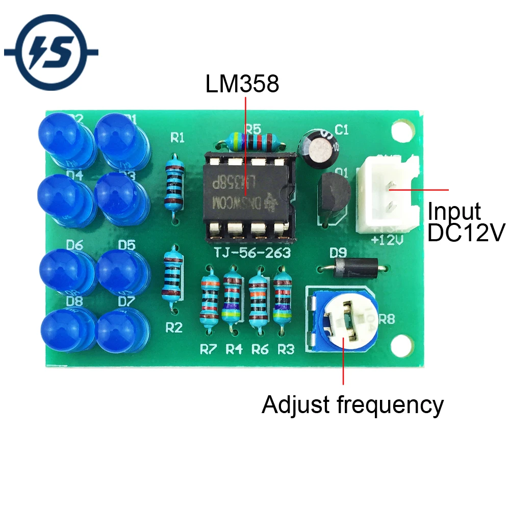 Электронный набор "сделай сам" LM358 дыхательный светильник, набор, Регулируемый DC 12 В, электронные компоненты, набор 8 шт., светодиоды 5 мм
