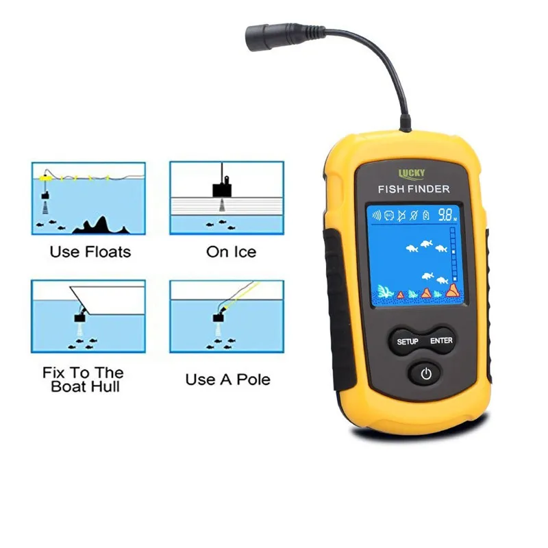 FFC1108-1 Fish Finder Portable Sonar Sensor Wired LCD Deeper Fish Finder Alarm 100M Electronic Fishing Lure Echo Sounder Tackle (14)