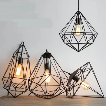

Nordic simple geometric Iron Pendant Lights country cafe table loft creative bar lamp Pendant lamps GY196