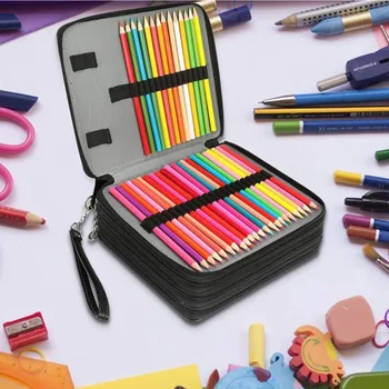 

168 Slots Large Capacity Painting Pencils Case Pen Bag with Zipper Strap for Watercolor Pencils, Colored Pencils Case