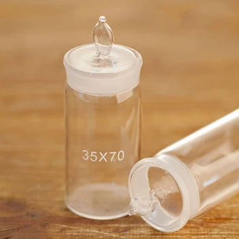 

2pcs 35x70mm Glass Weighing Bottle In Low Form Glass Weighing Specific Gravity Bottle